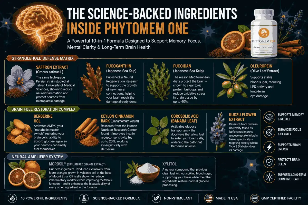 Phytomem One 10-in-1 brain formula with Japanese Sea Kelp and Ceylon Cinnamon for memory focus