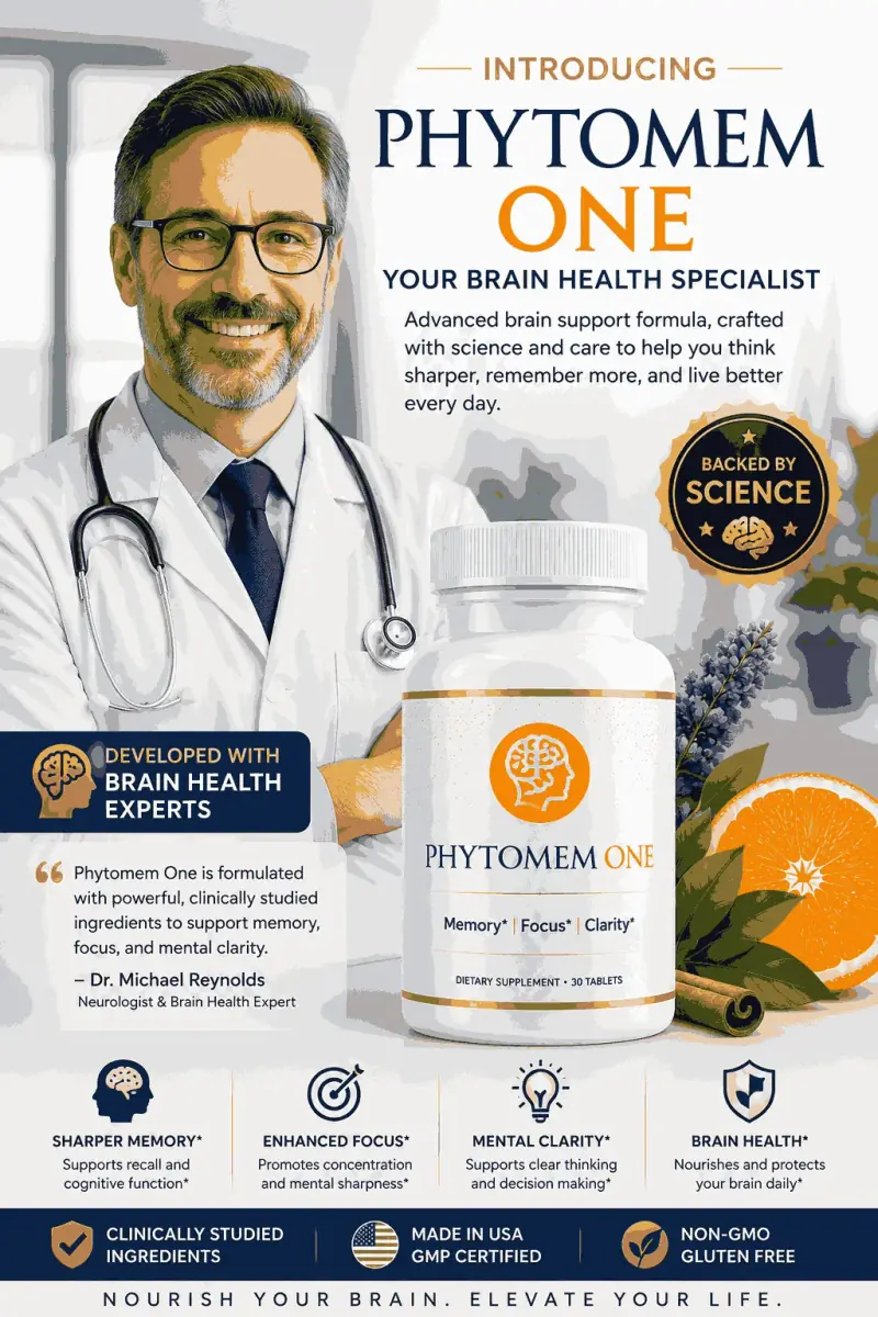 Phytomem One brain health supplement with memory, focus, clarity, and cognitive support benefits for U.S. adults.