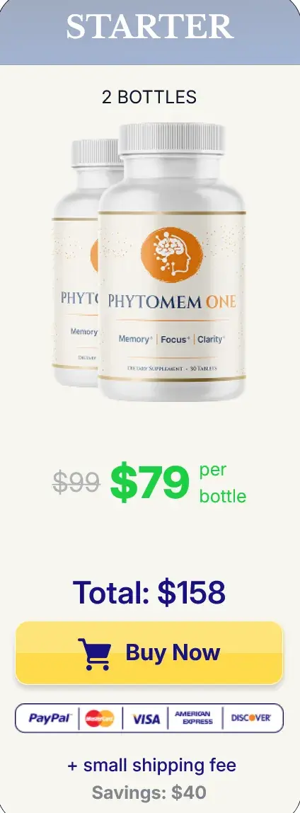 Phytomem One memory and focus supplement starter pack of 2 bottles at discounted price